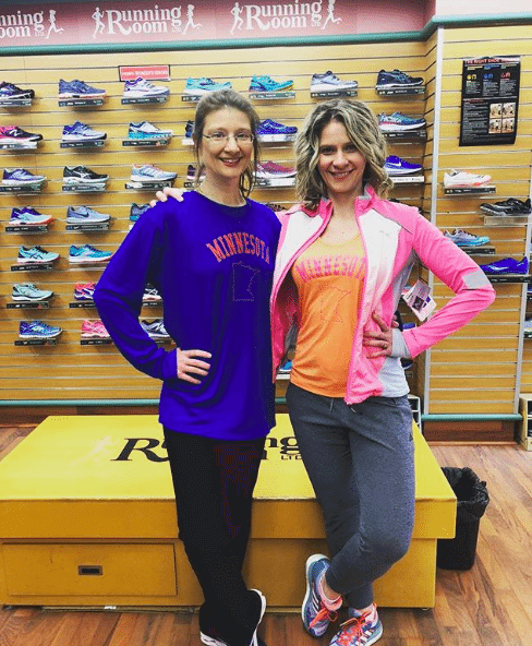 Kim Zabel and Melissa McNallan at Running Room in Rochester
