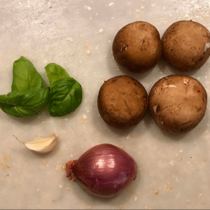 Mushrooms, Shallot, Garlic, Basil
