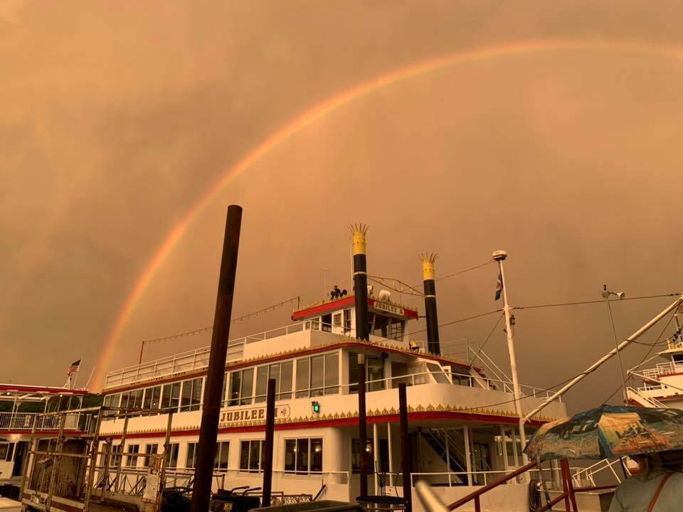 Klassen Performance Group Women Ignite Paddleboat and Rainbow at Dock