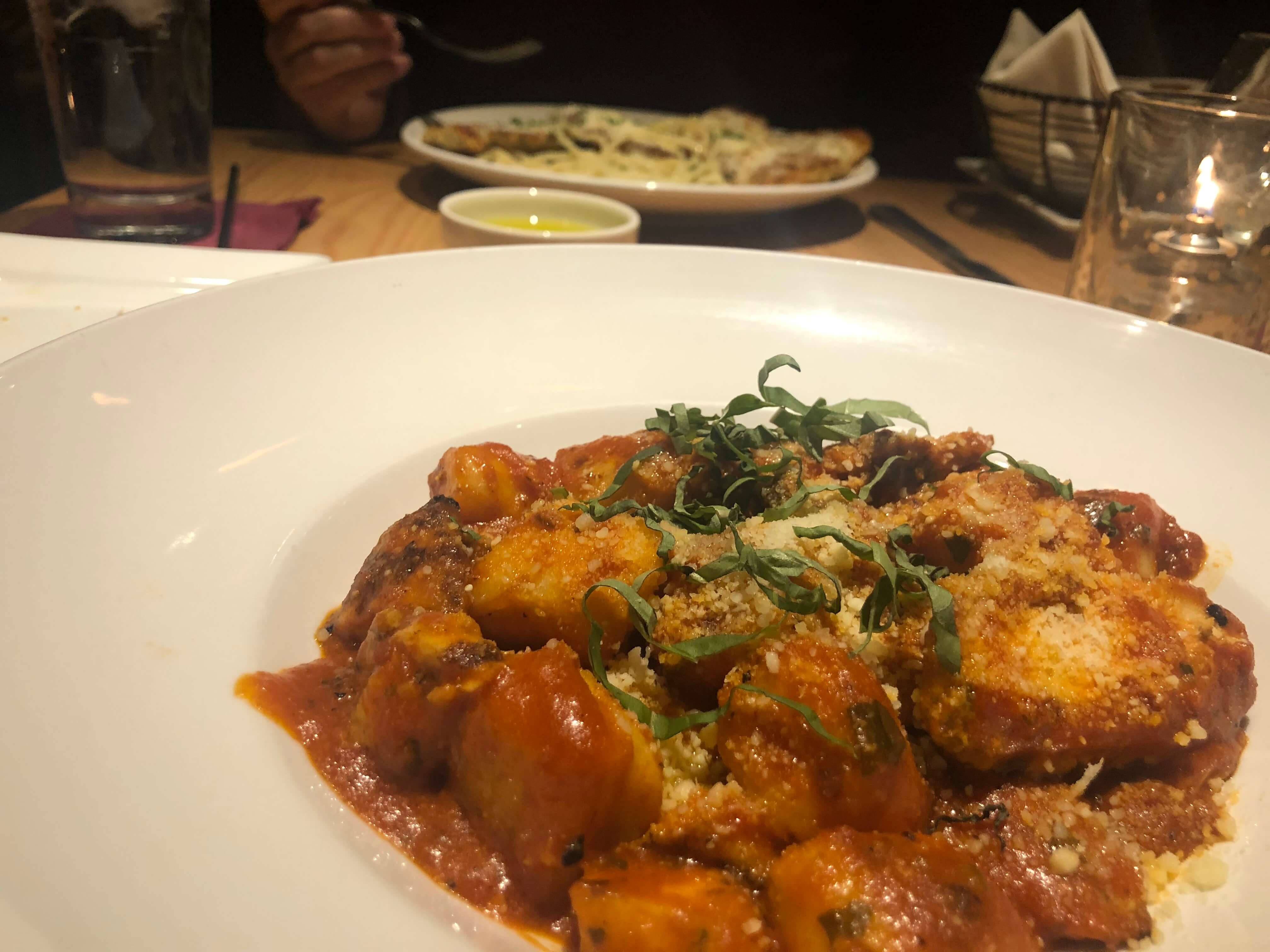 Gnocchi with Mother Sauce and Grilled Chicken at Terza